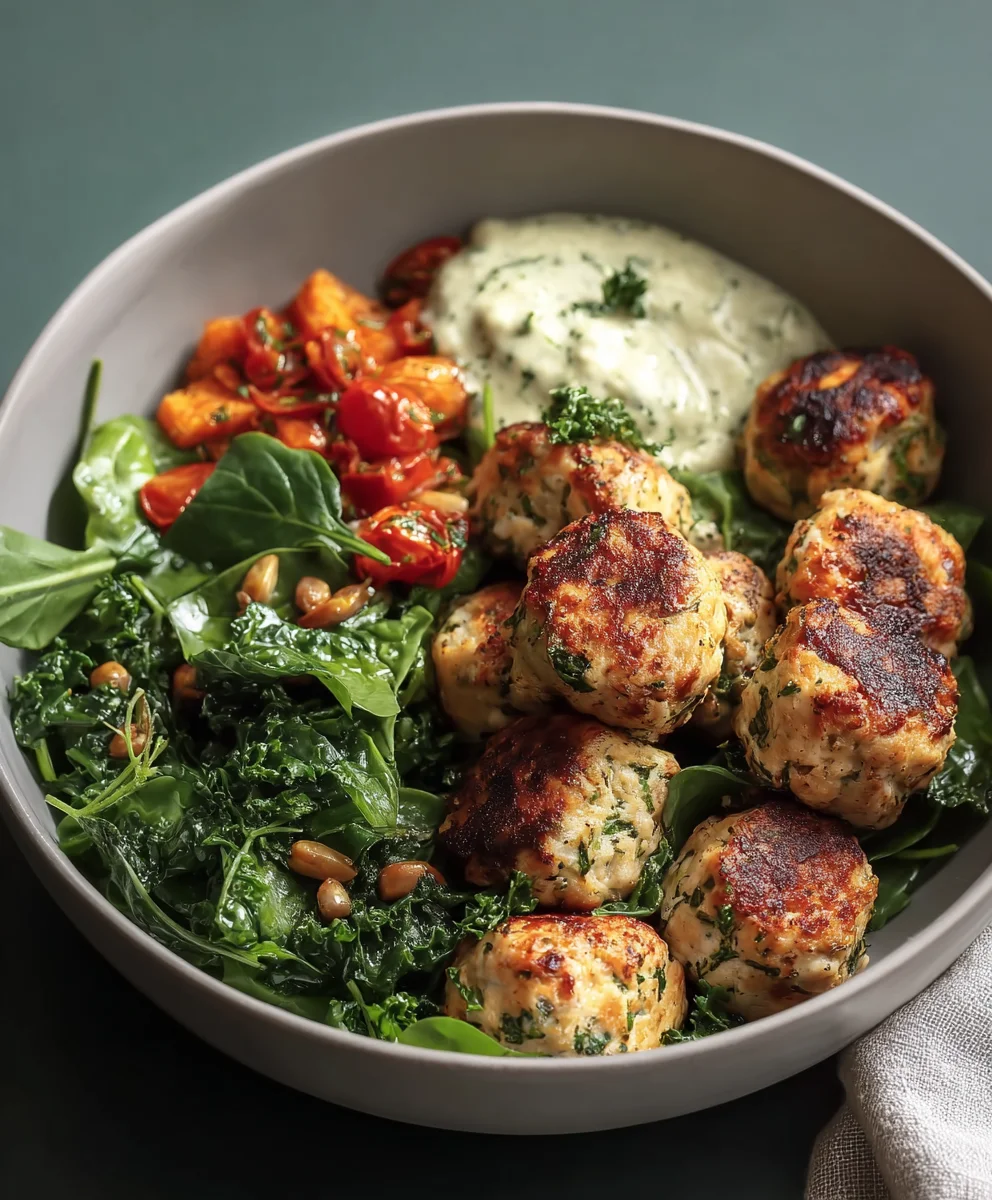 Healthy Herby Chicken Meatball Bowl: Quick & Delicious