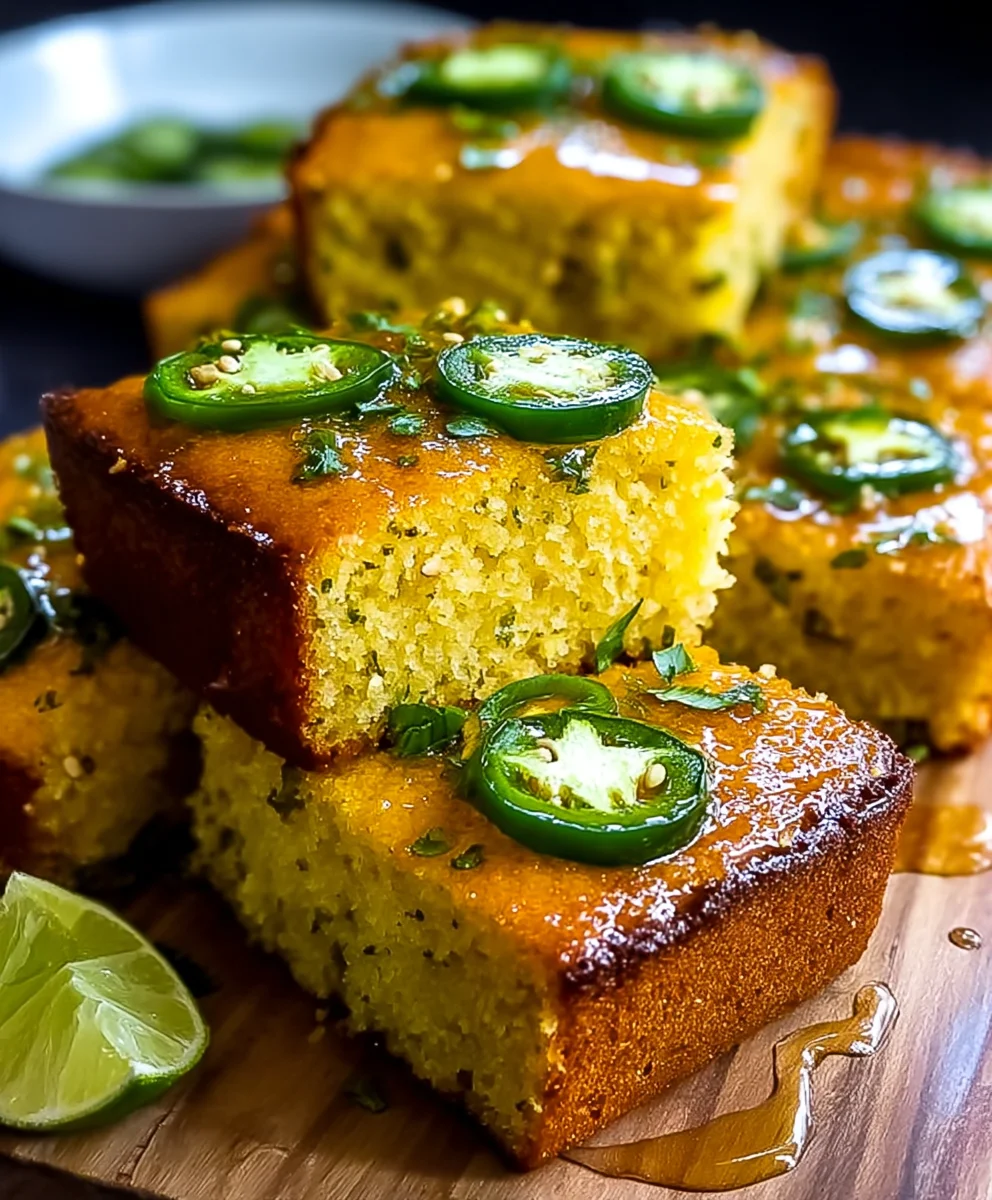 Sweet & Spicy Jalapeno Cornbread with Lime Honey Glaze