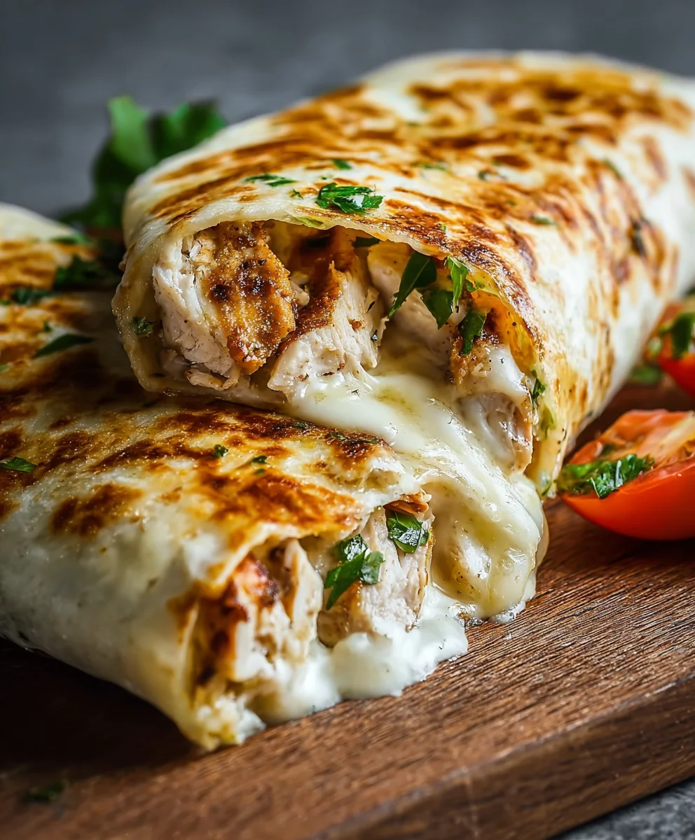 Easy Cheesy Garlic Chicken Wraps – Quick & Flavorful!