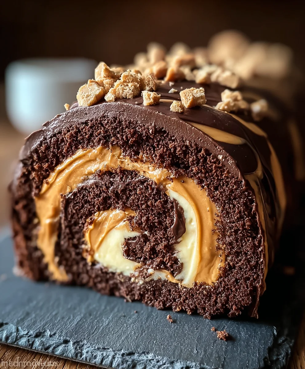 Chocolate Peanut Butter Cake Roulade – Easy & Delicious!