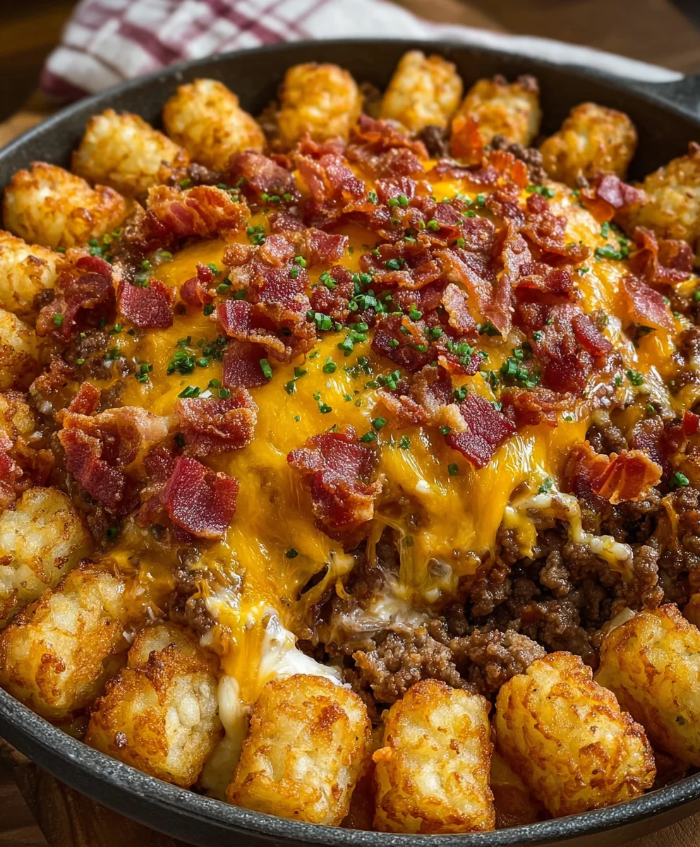 Crave-Worthy Beef Bacon Cheeseburger Tater Tot Casserole