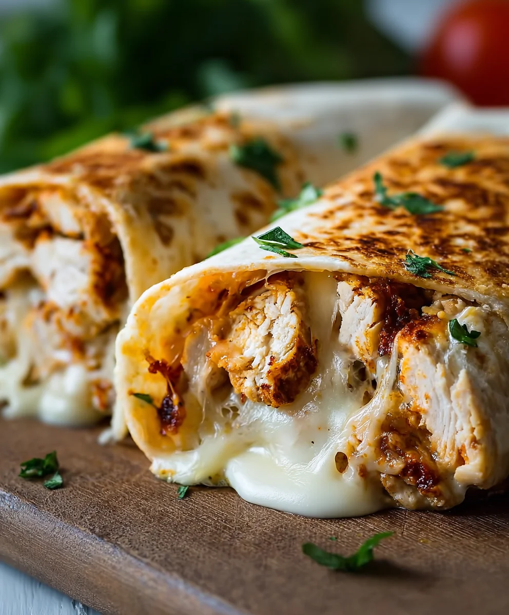 Easy Cheesy Garlic Chicken Wraps – Quick & Flavorful!
