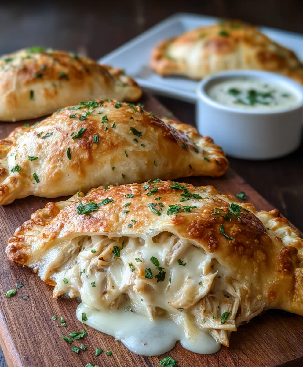 Must-Try Crispy Cheesy Chicken Alfredo Calzones Recipe