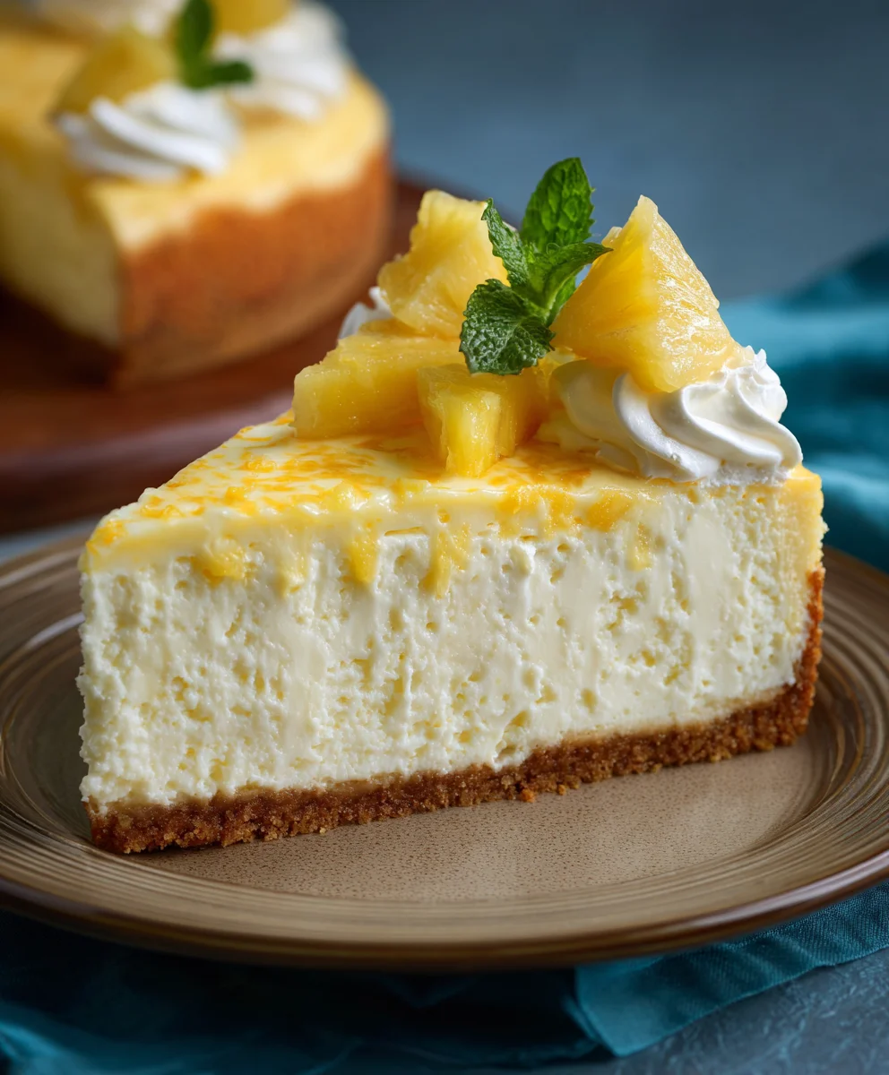 Easy Pineapple Cheesecake: Tropical Sweetness in Every Bite!