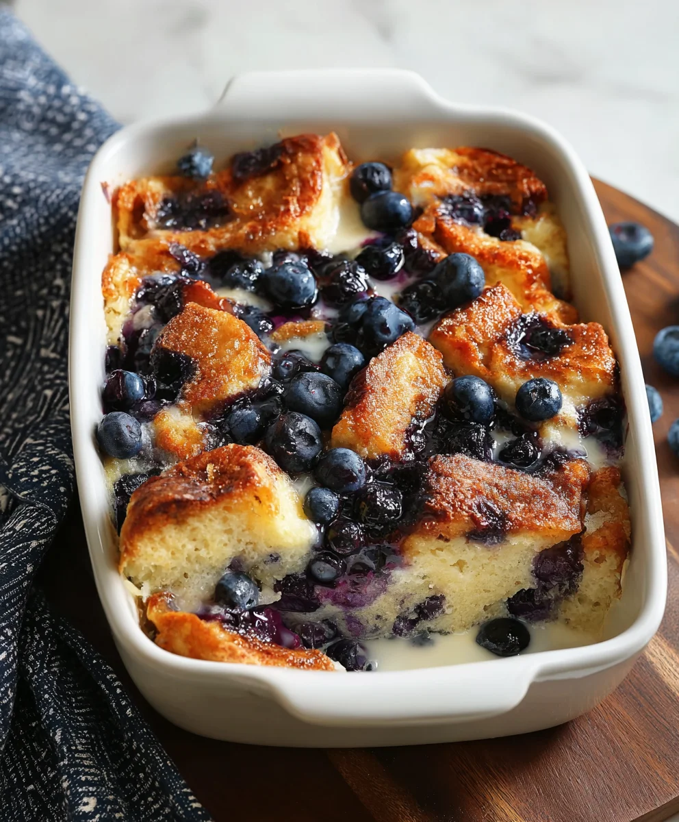 Easy Overnight Blueberry French Toast Casserole