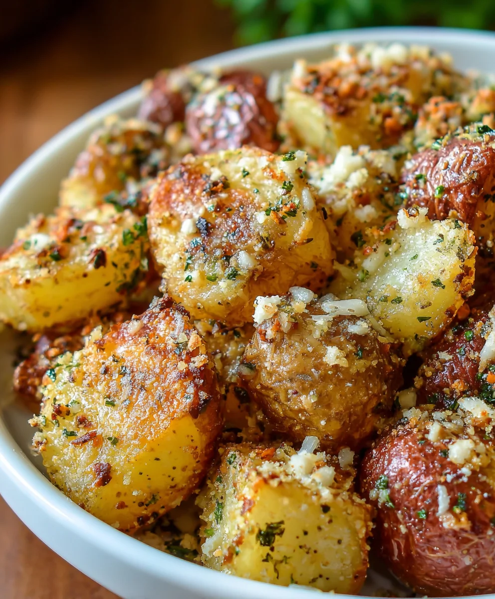 Garlic Parmesan Roasted Potatoes-Easy & Delicious Recipe