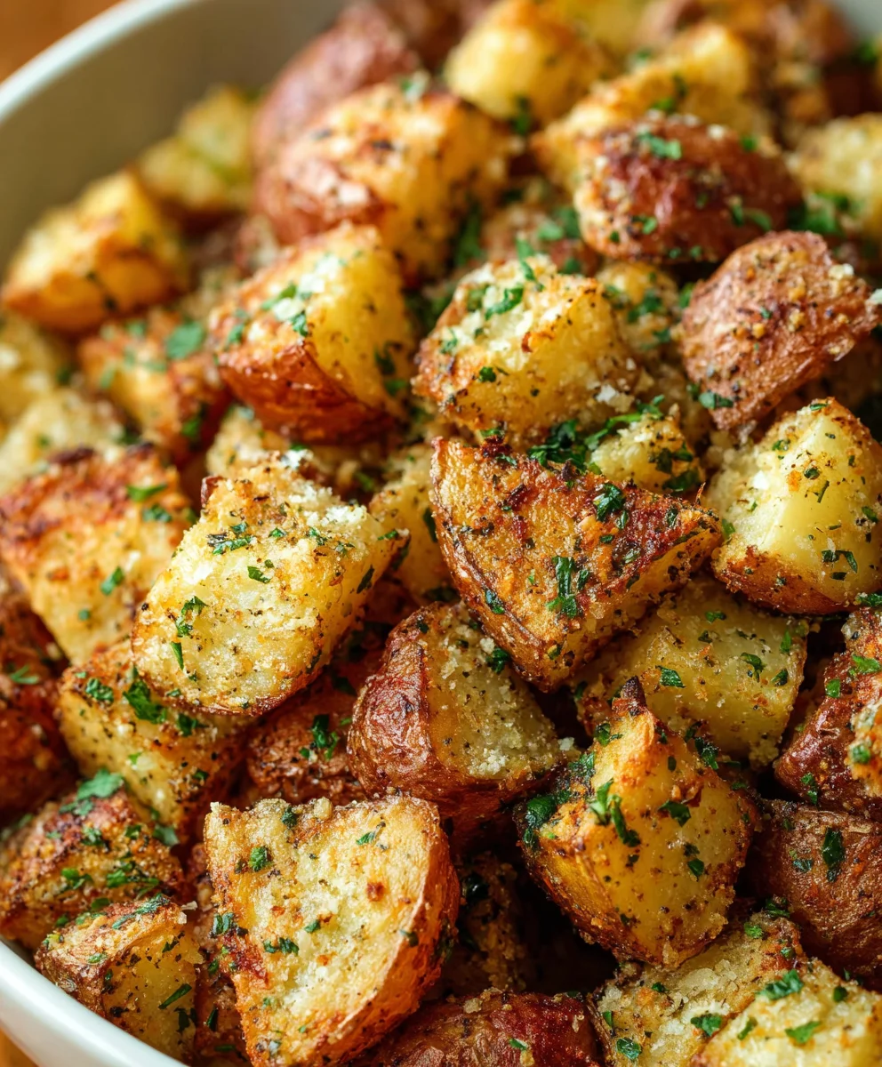 Garlic Parmesan Roasted Potatoes-Easy & Delicious Recipe