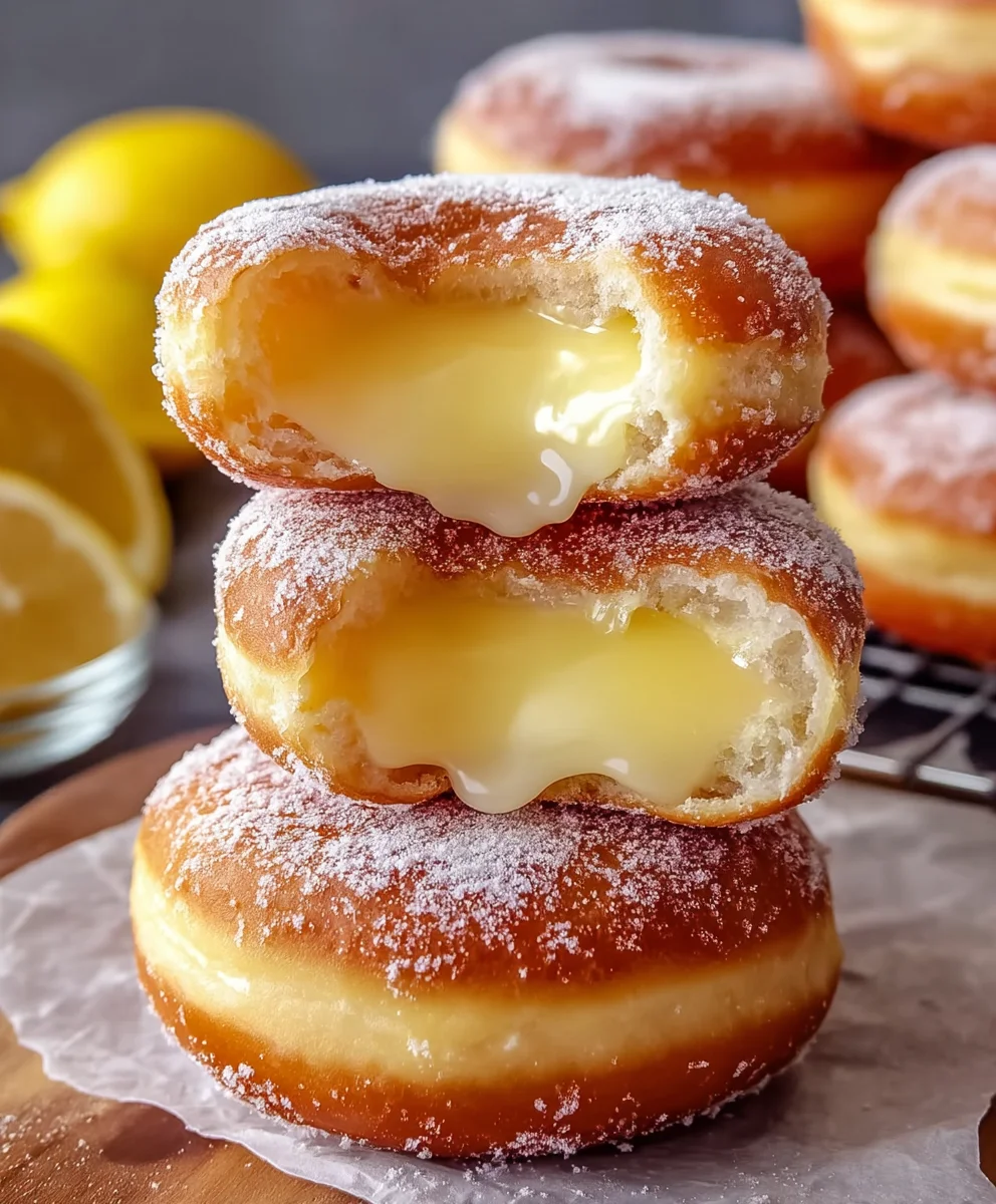 Lemon Filled Donuts- Tangy Sweet Doughnut Bliss