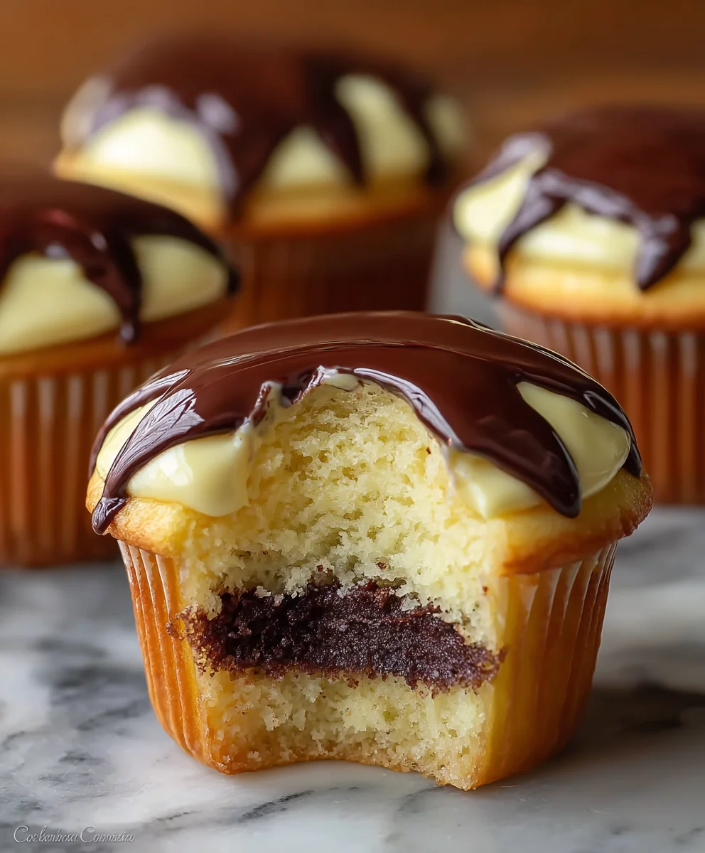 Boston Cream Pie Cupcakes-Decadent Dessert Delight