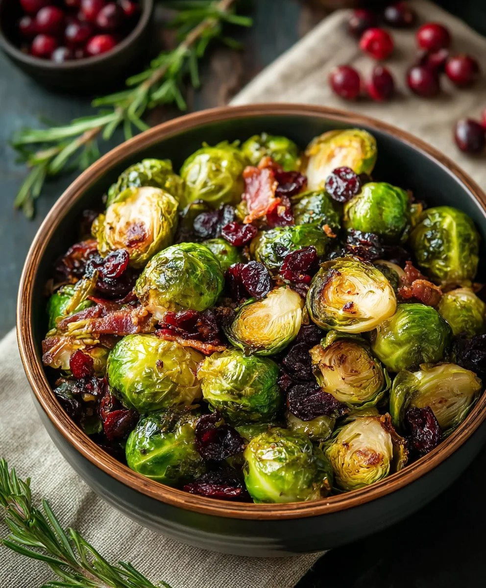 Brussels Sprouts with Cranberries: Sweet & Savory Side