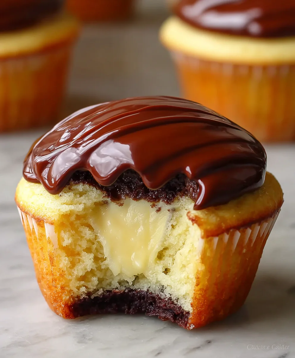 Boston Cream Pie Cupcakes-Decadent Dessert Delight