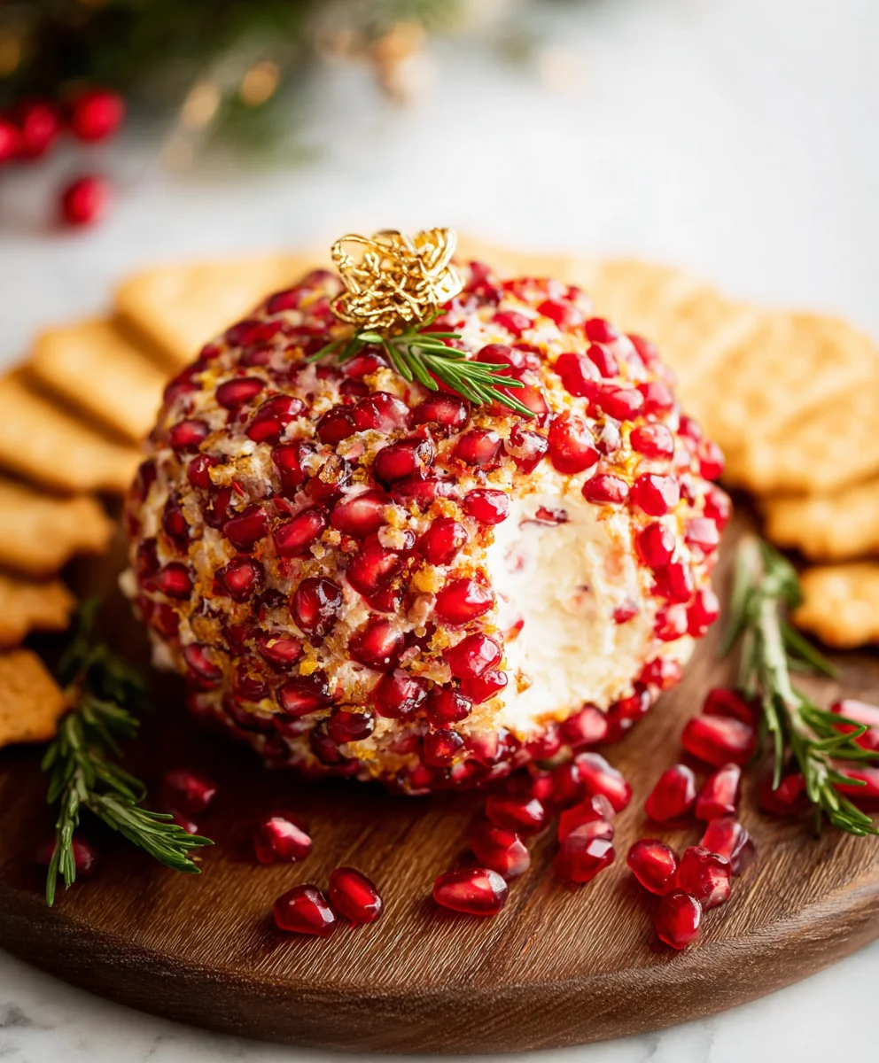 Festive Pomegranate Cheese Ball-Holiday Appetizer
