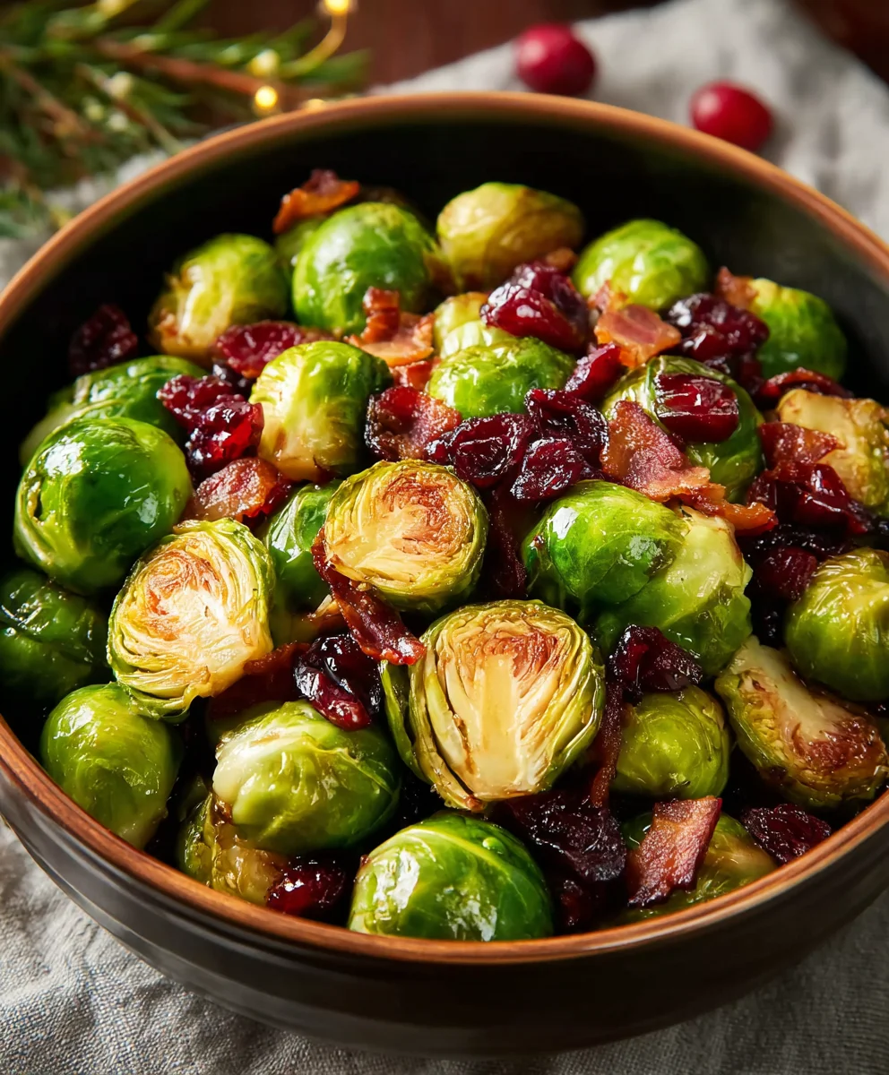 Brussels Sprouts with Cranberries: Sweet & Savory Side