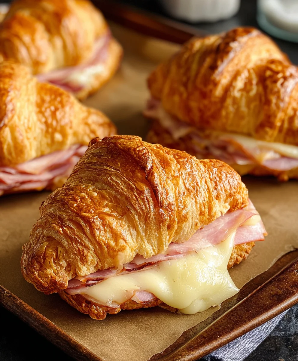 Turkey Beef Ham Croissant Melts - Easy Recipe