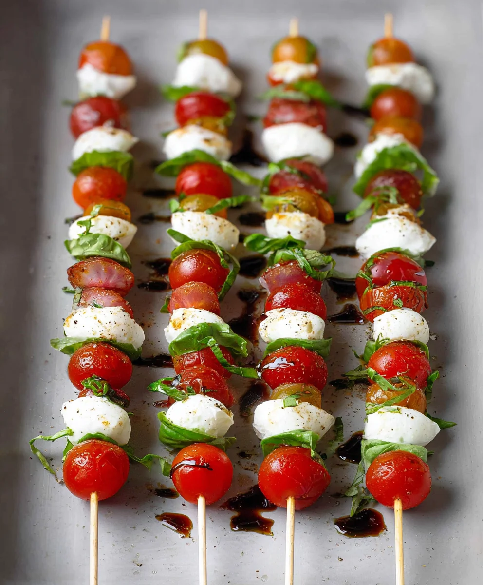 Mini Caprese Skewers-Easy Party Appetizer