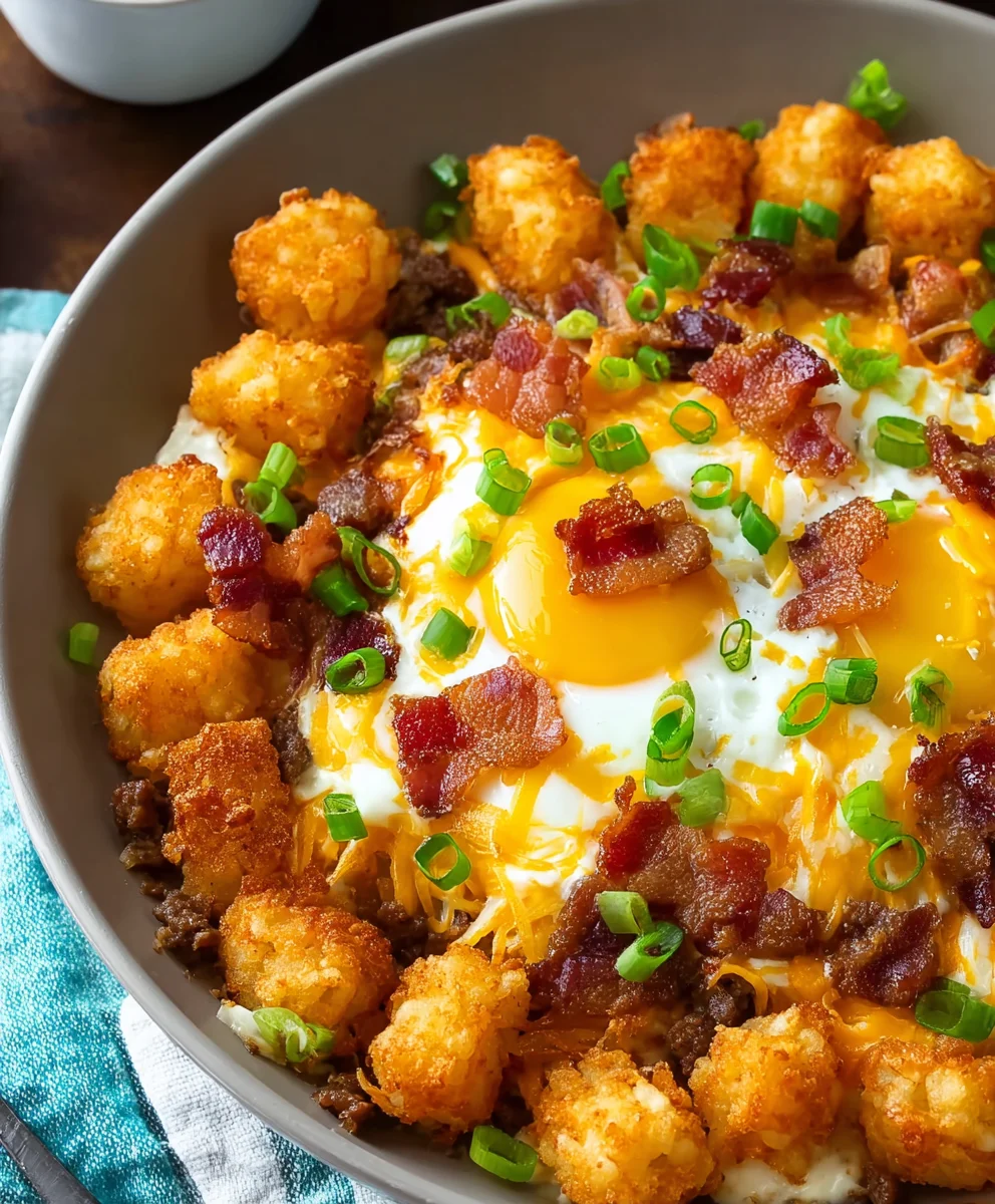 Beef Bacon Egg Cheese Breakfast Totchos Recipe