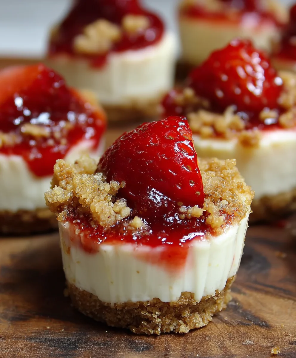 Mini Strawberry Crunch Cheesecake Bites-Easy Recipe