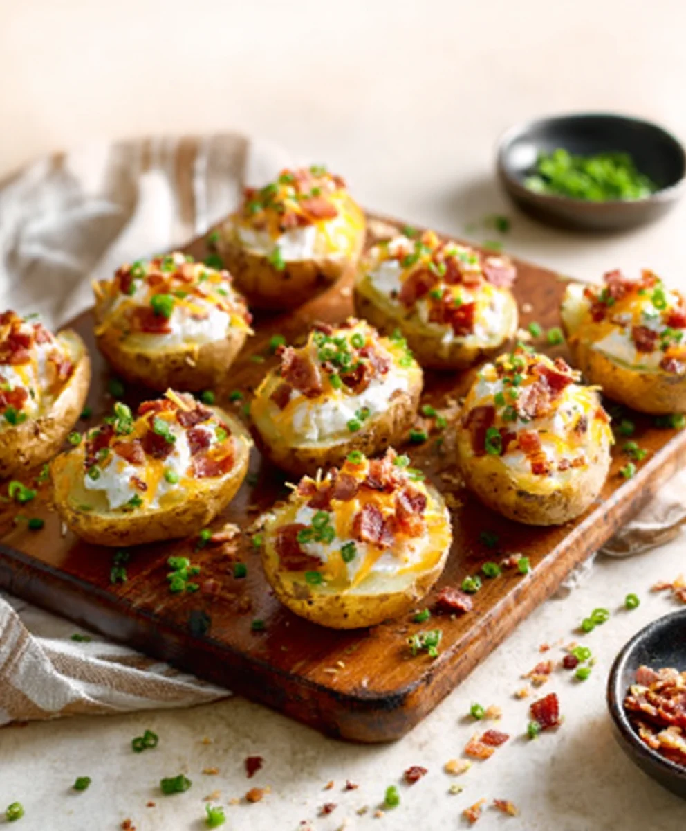 Mini Loaded Baked Potatoes - Delicious Bites