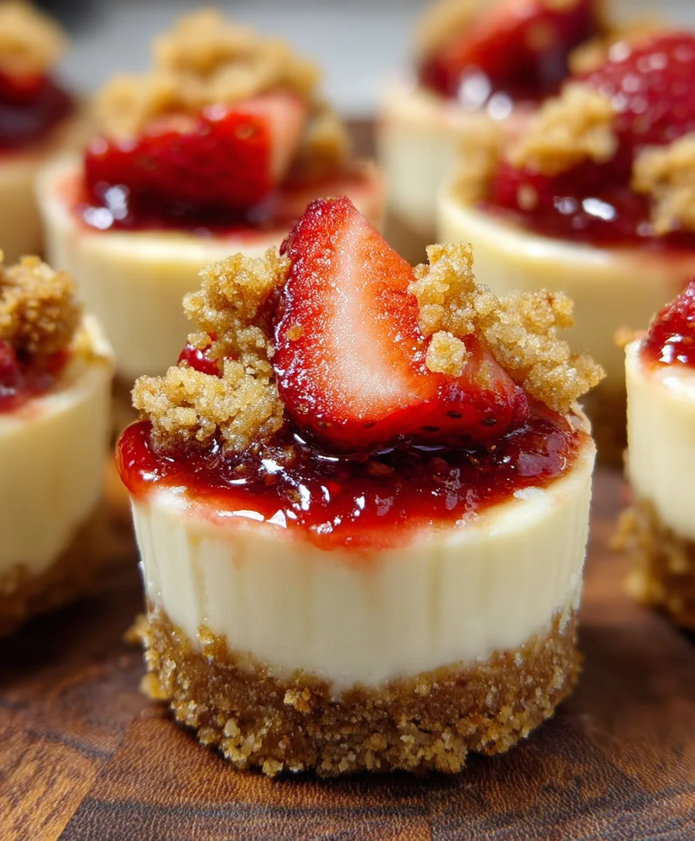 Mini Strawberry Crunch Cheesecake Bites-Easy Recipe
