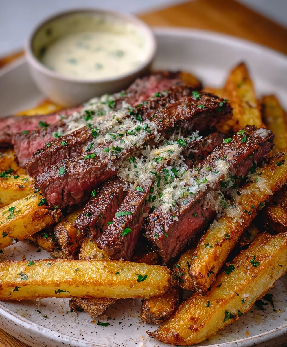 Garlic Parmesan Steak Fries-Easy Oven Baked Recipe