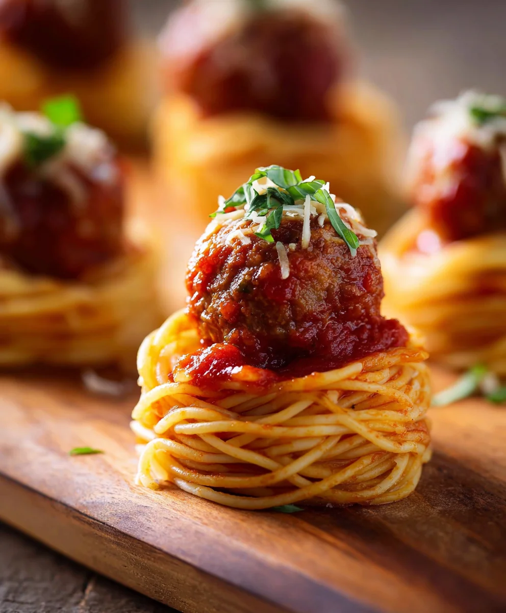 Mini Spaghetti & Beef Meatball Bites - Perfect Party Appetizer