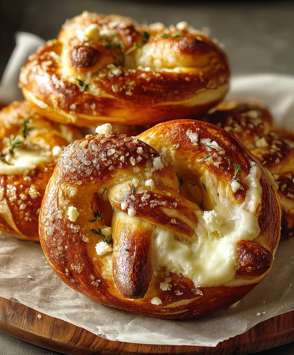 Melted Mozzarella Stuffed Soft Pretzels