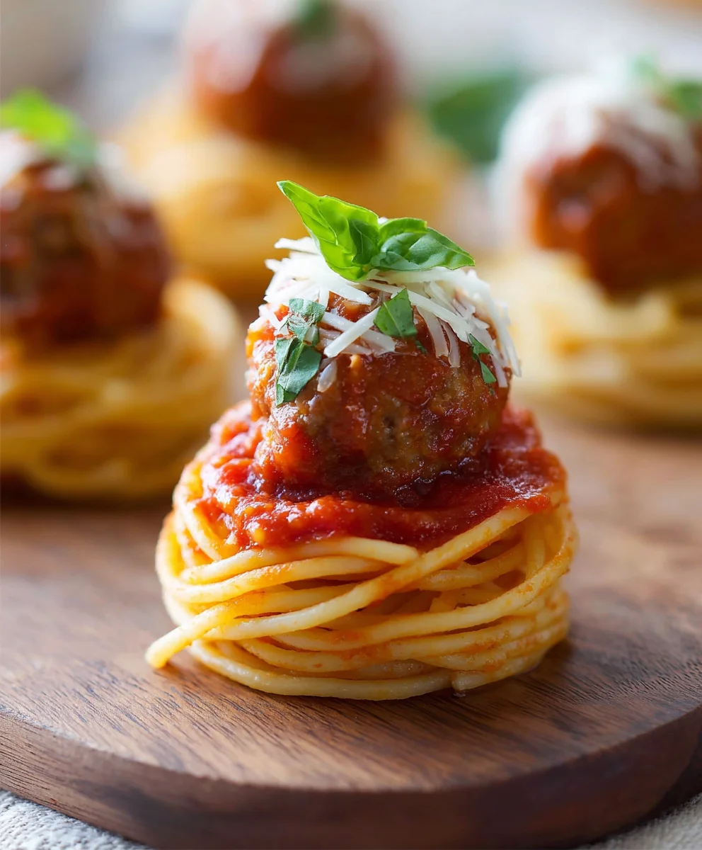 Mini Spaghetti & Beef Meatball Bites - Perfect Party Appetizer