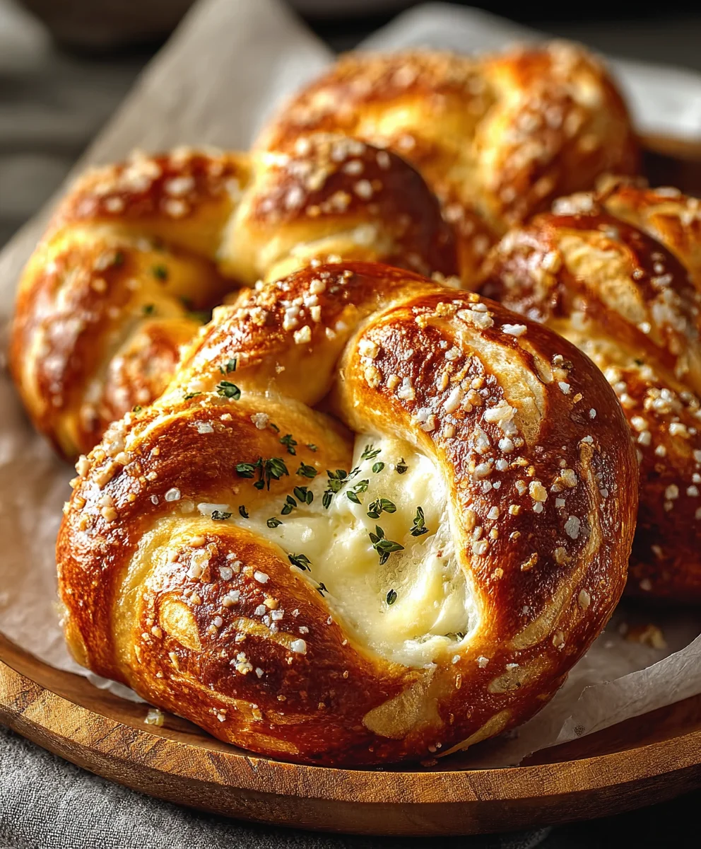Melted Mozzarella Stuffed Soft Pretzels