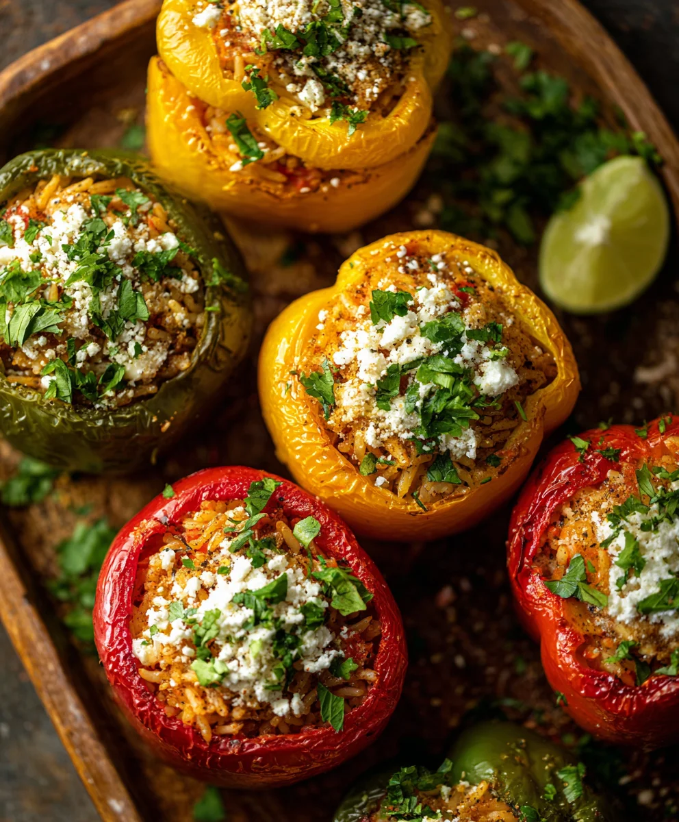 Delicious Vegetarian Stuffed Bell Peppers with Rice