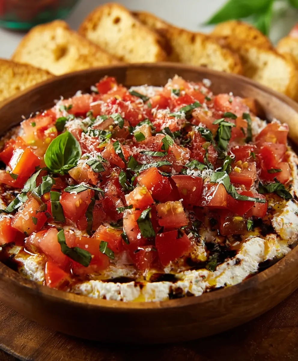 Bruschetta Dip Appetizer- Easy Crowd Pleaser