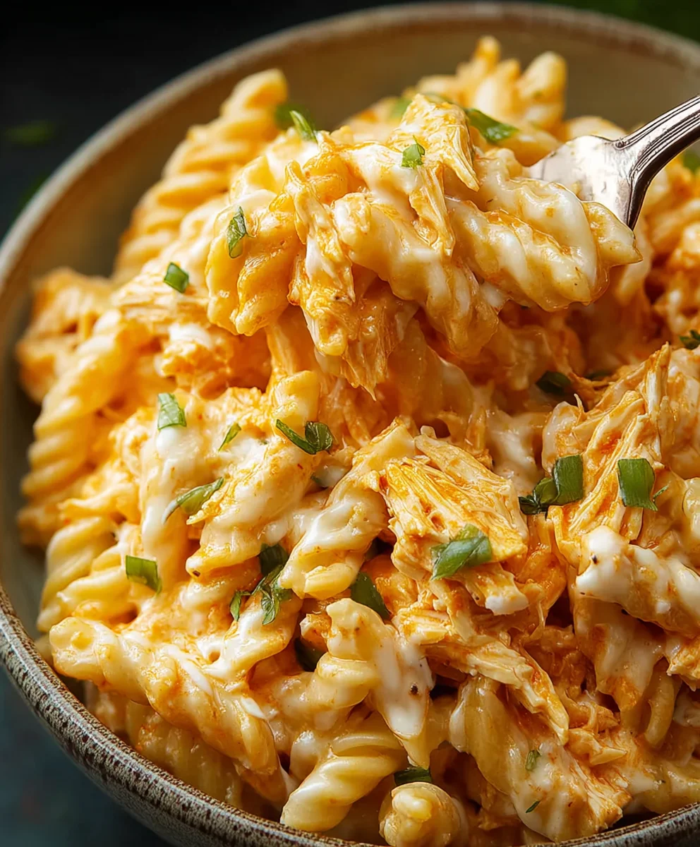 Spicy Buffalo Chicken Alfredo Pasta-Easy Dinner