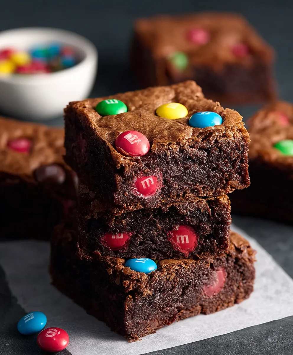 Fudgy M&M Brownies-Easy Chocolate Bliss