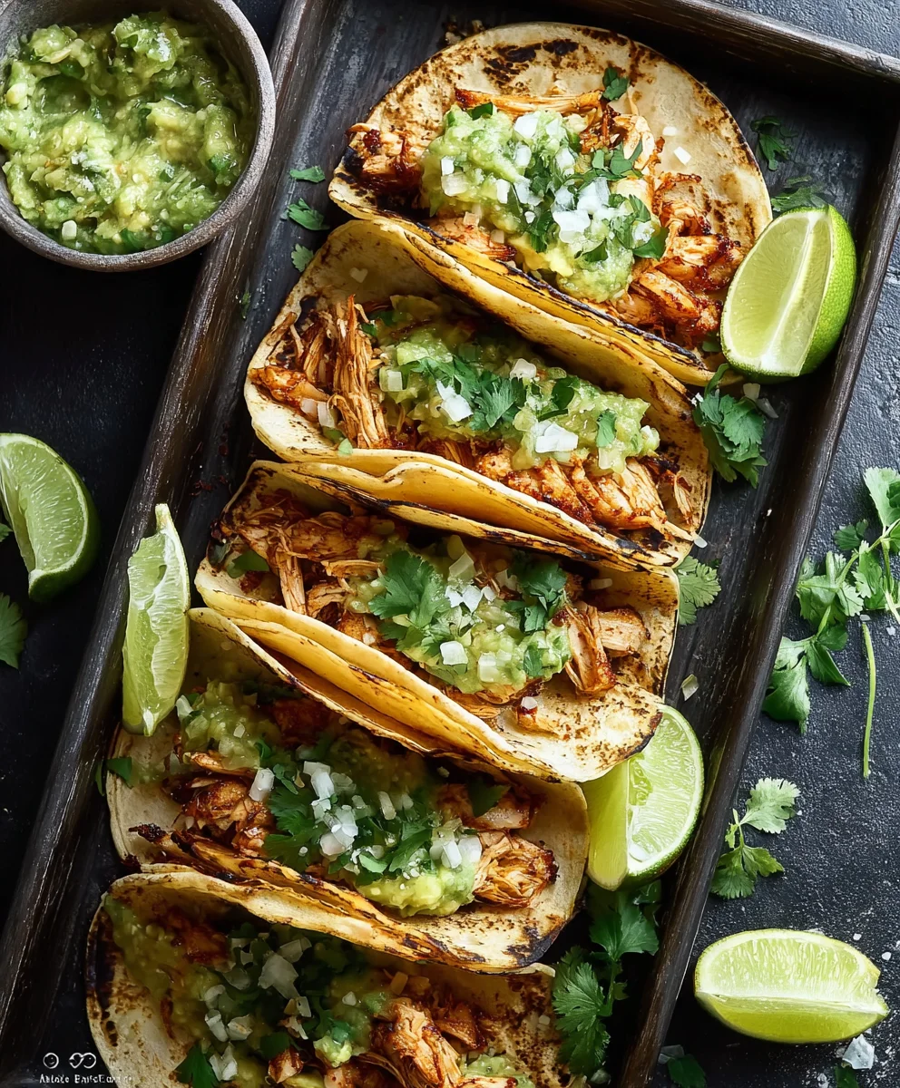 Crispy Poblano Chicken Tacos Avocado Salsa