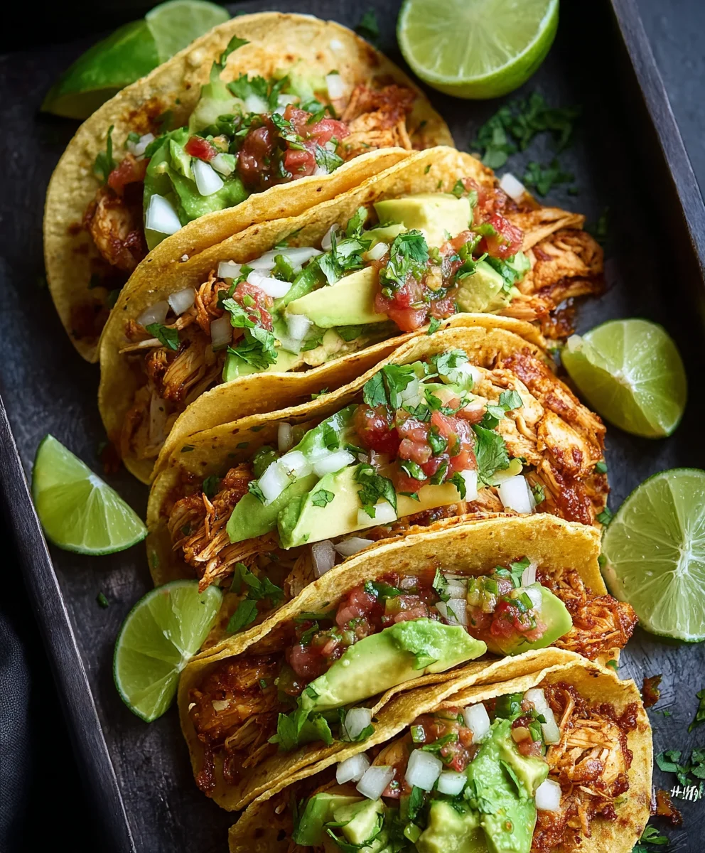 Crispy Poblano Chicken Tacos Avocado Salsa