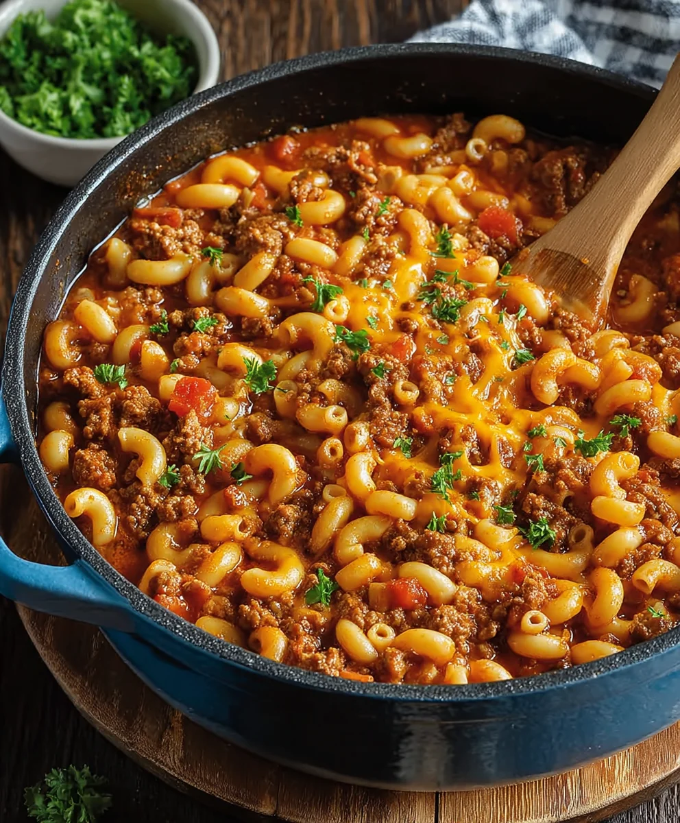 Cheesy One-Pot Beef Goulash - Easy Comfort Food