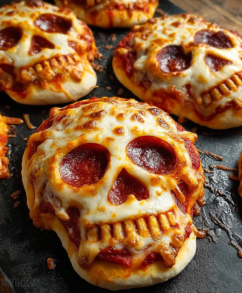 Spooky Skull Pizza-Perfect for Halloween Parties