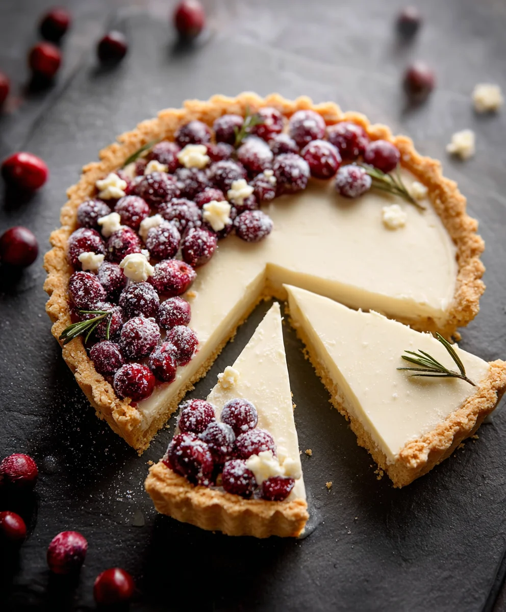 White Chocolate Cranberry Tart Recipe-Festive Dessert