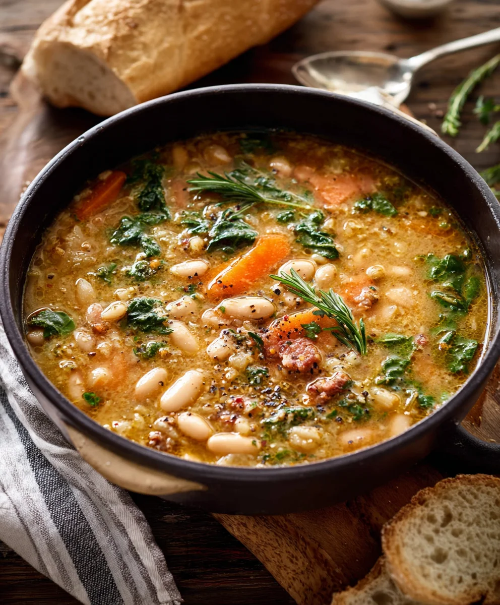 Hearty Tuscan White Bean Soup-Quick Comforting Recipe