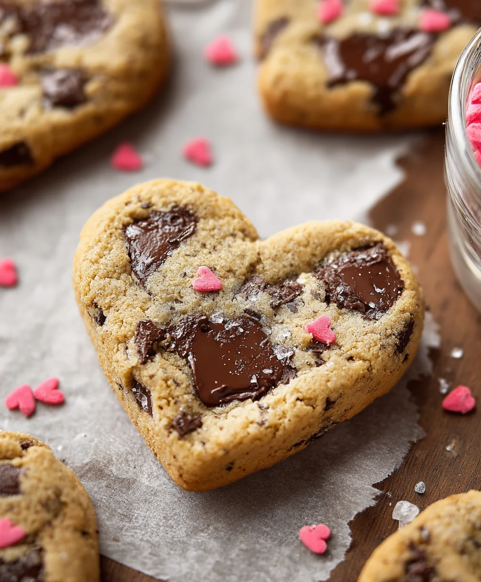 Heart Shaped Chocolate Chip Cookies-Easy Homemade Recipe