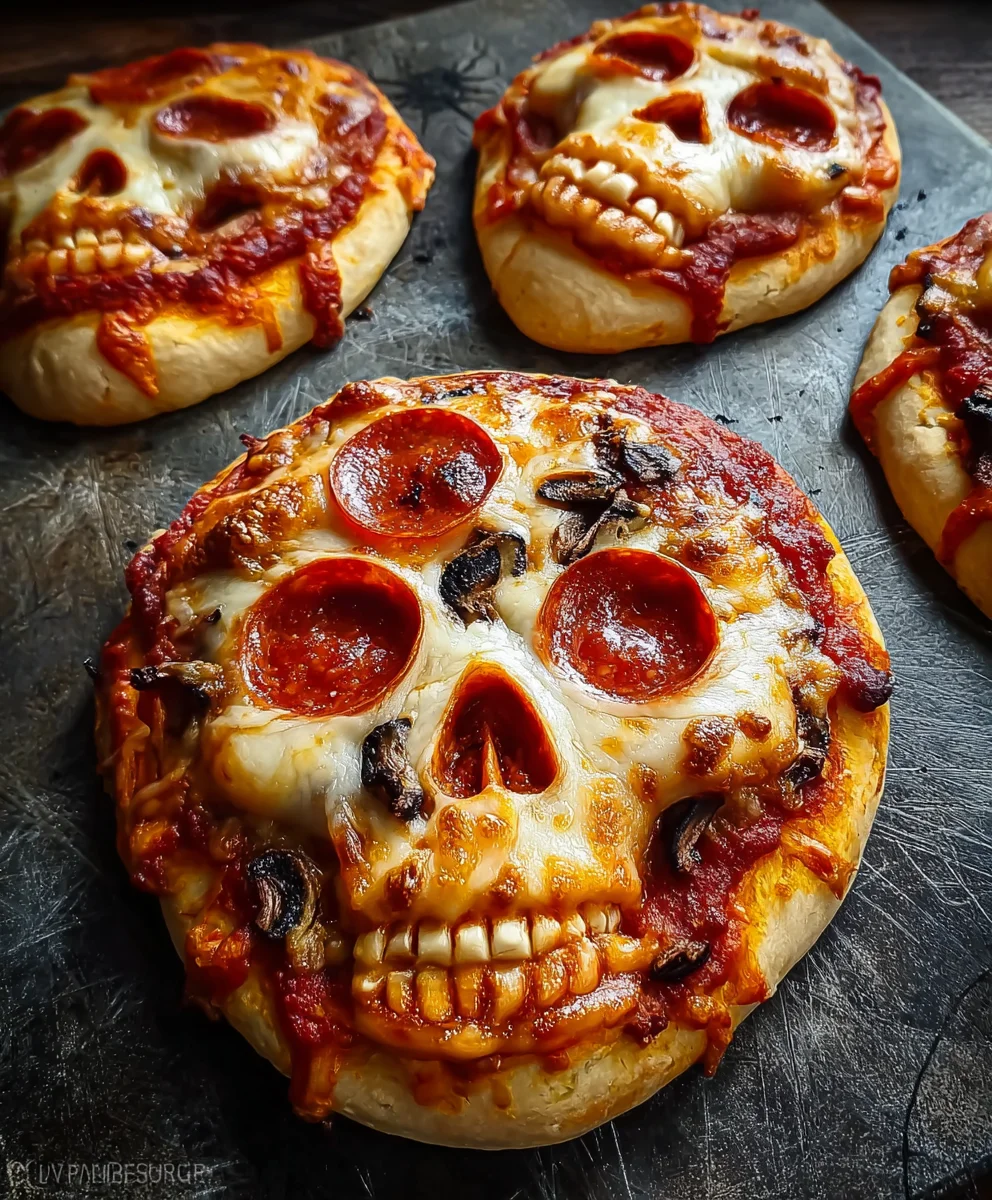 Spooky Skull Pizza-Perfect for Halloween Parties