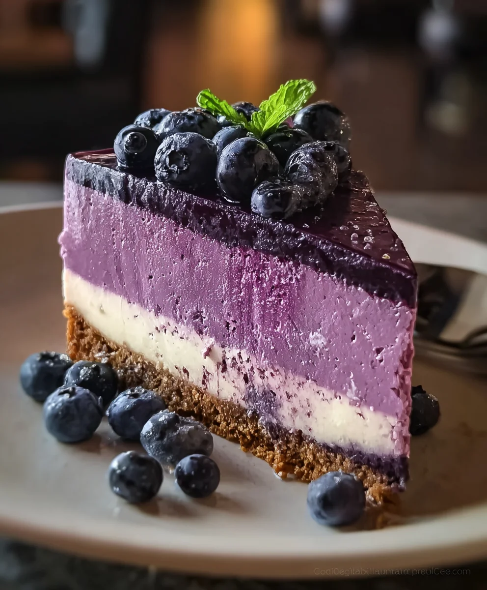 Blueberry Mousse Cheesecake-Creamy & Decadent Treat