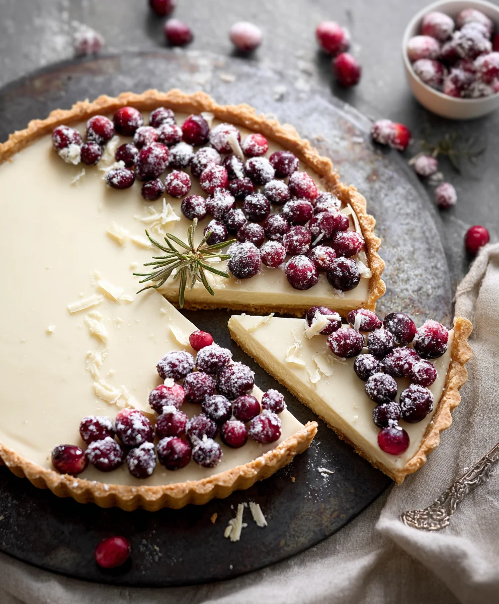White Chocolate Cranberry Tart Recipe-Festive Dessert