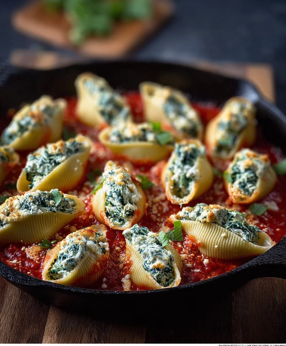 Spinach Ricotta Stuffed Shells Easy Dinner Recipe