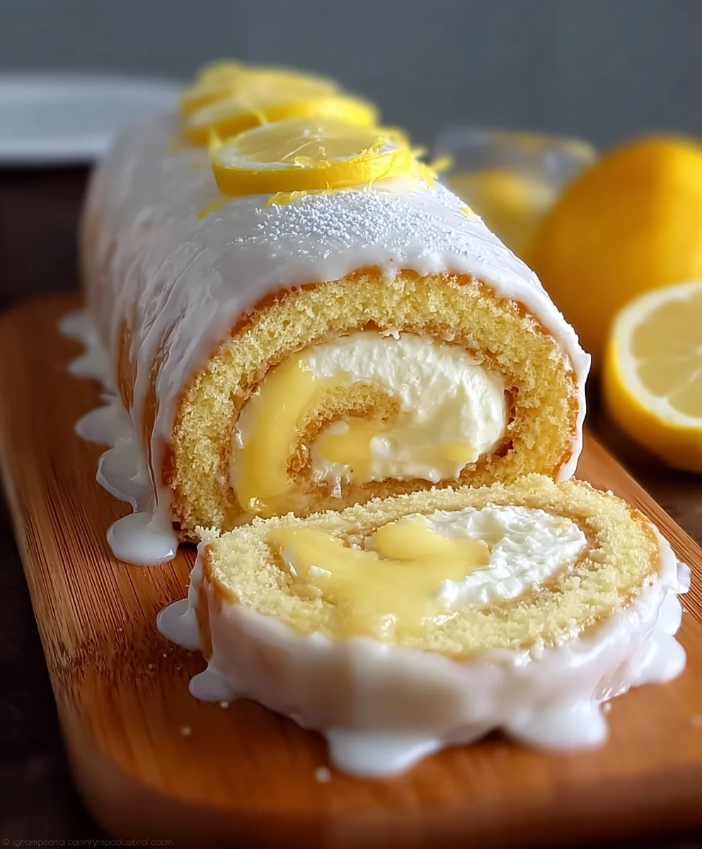 Lemon Cream Roll Cake - Easy & Delicious Dessert