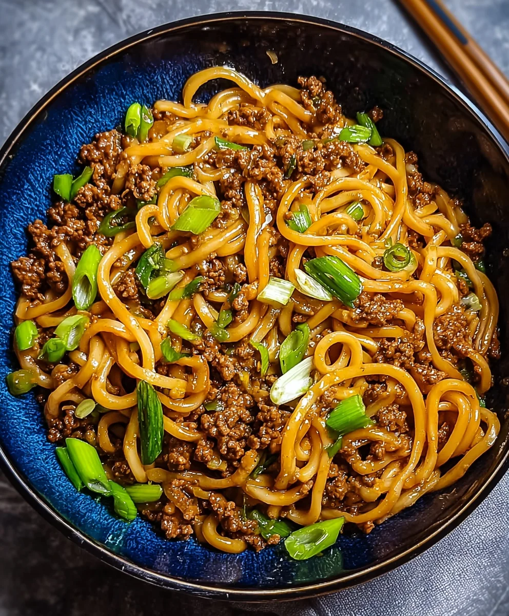 Easy Mongolian Ground Beef Noodles Recipe