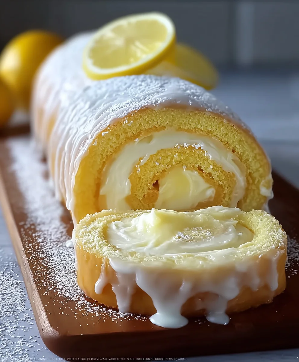 Lemon Cream Roll Cake - Easy & Delicious Dessert