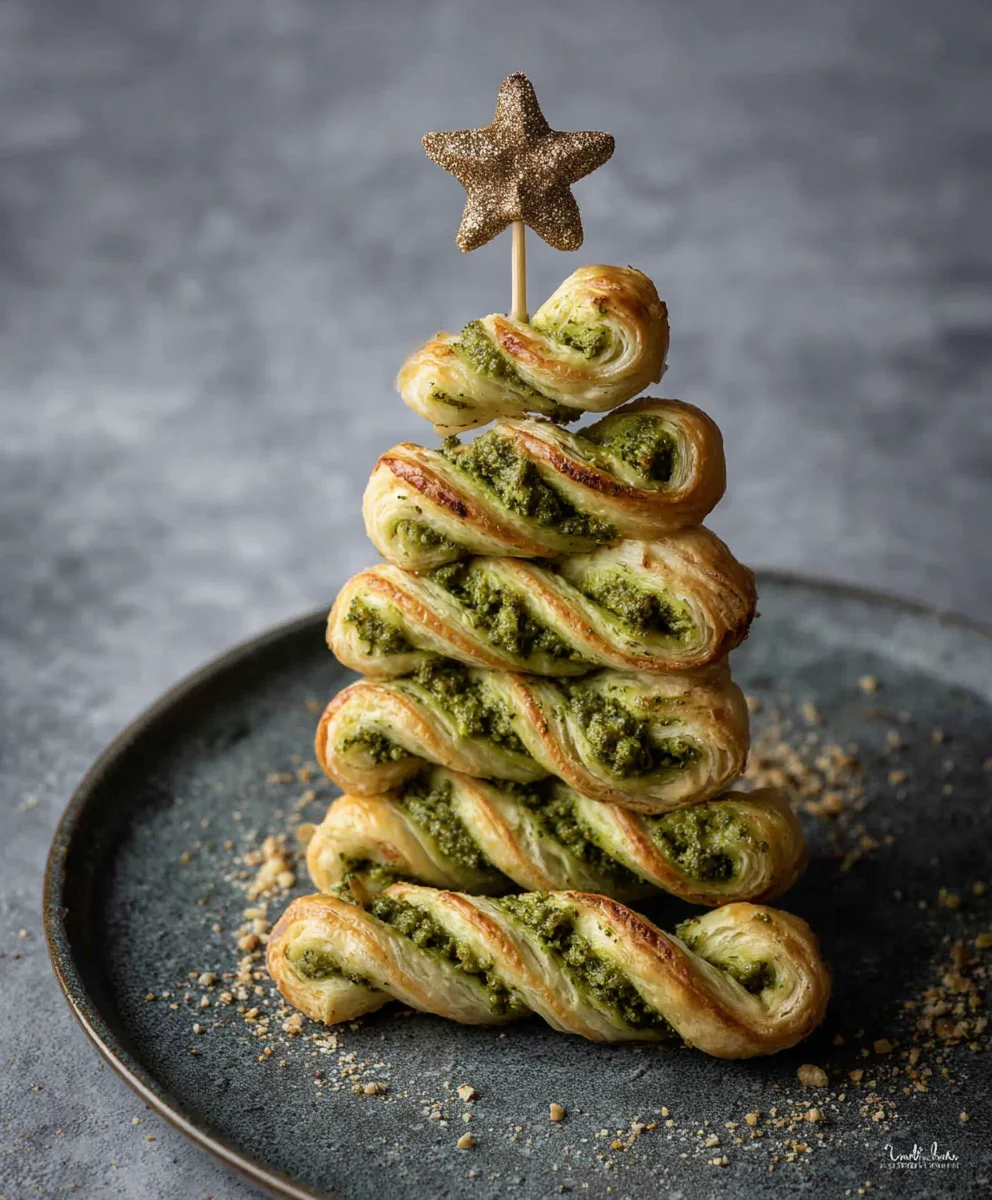 Puff Pastry Pesto Christmas Trees-Easy Appetizer