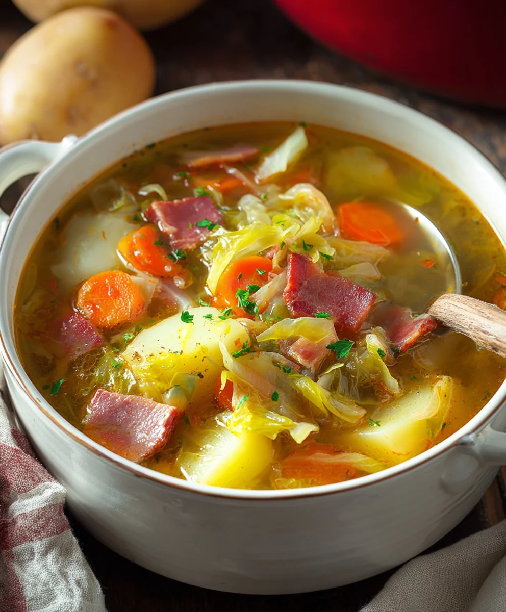 Hearty Irish Beef-Beef Bacon Cabbage Potato Soup
