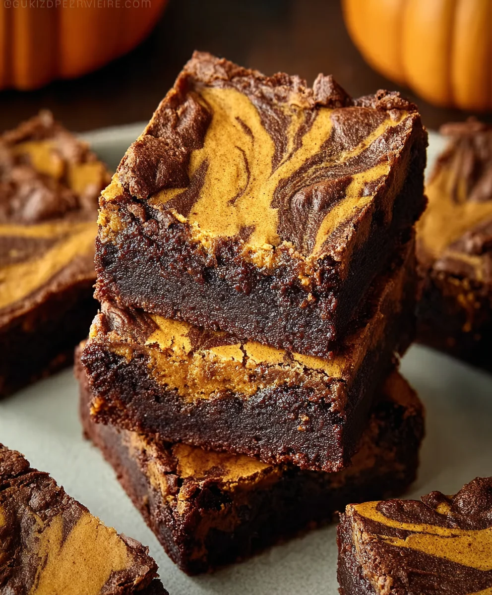 Decadent Pumpkin Swirl Brownies - Easy Fall Treat