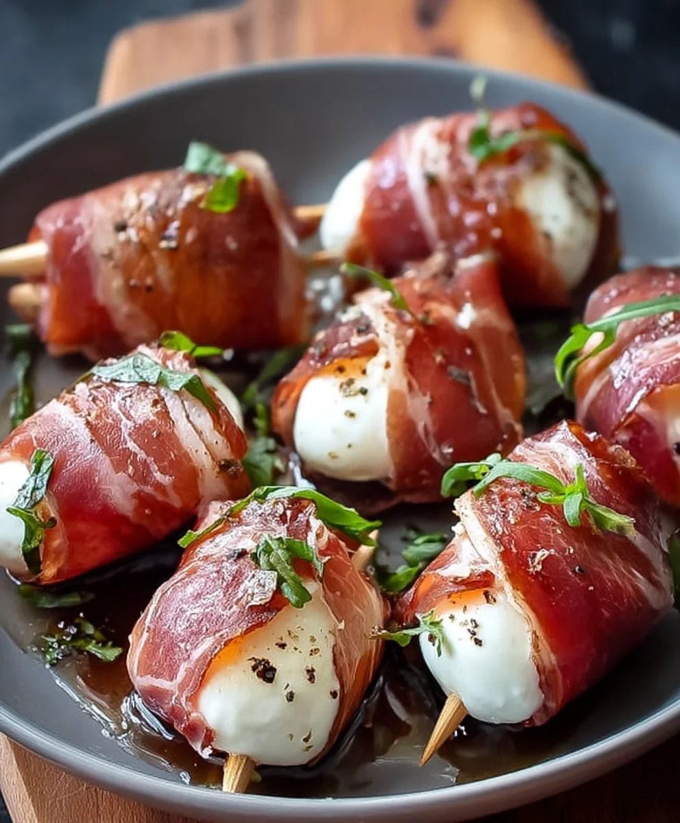 Beef Prosciutto Wrapped Beef Mozzarella Bites